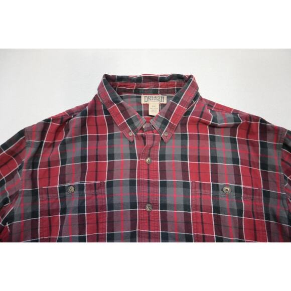 Duluth Trading Co. Flannel Camp Shirt Rugged Plaid Long Sleeve Mens Sz 4XL - Picture 6 of 8